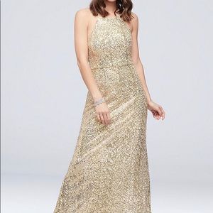 David’s Bridal High-neck Sequin Dress F19980